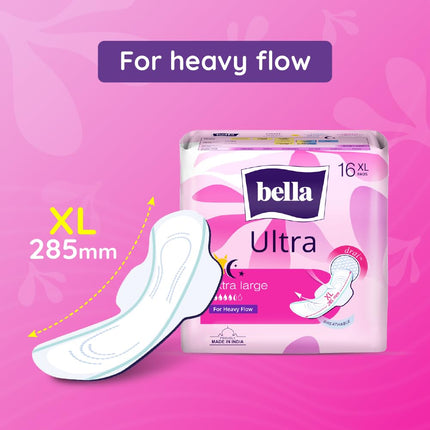 Bella Ultra Drai Pads Women|Sanitary Napkins Size Xl 16 Pcs Pack Of 1