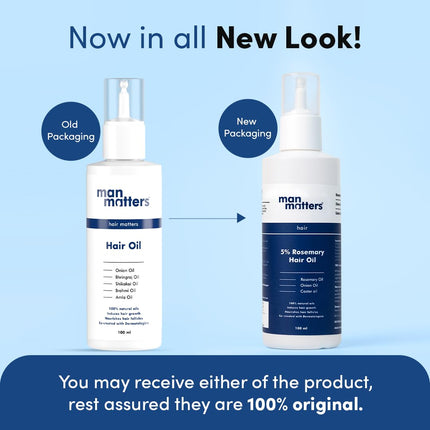 Man Matters Hair Oil With Rosemary, Onion, Bhringraj, Shikkai, Brahmi & Amla Oils 100ml