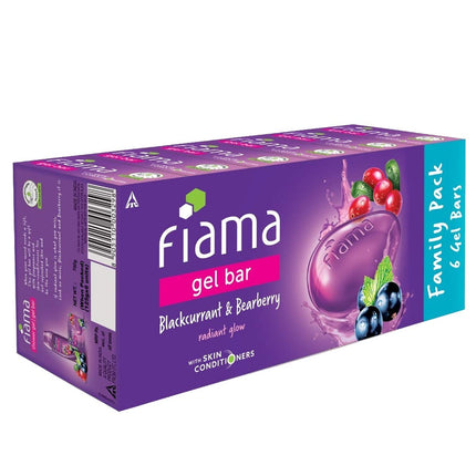 Fiama Gel Bar Blackcurrant And Bearberry 125g - Pack of 6
