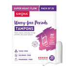 Sirona FDA Approved Natural Biodegradable Tampons - 20 Piece