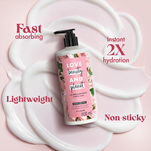 Love Beauty & Planet Natural Murumuru Butter & Rose Glow Body Lotion-400 ml
