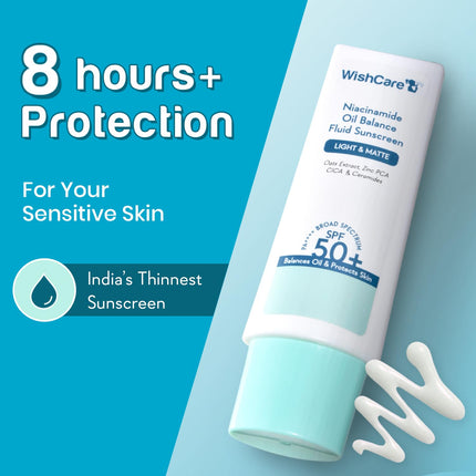 WishCare Niacinamide Oil Balance Fluid Sunscreen SPF 50 PA++++ 50g