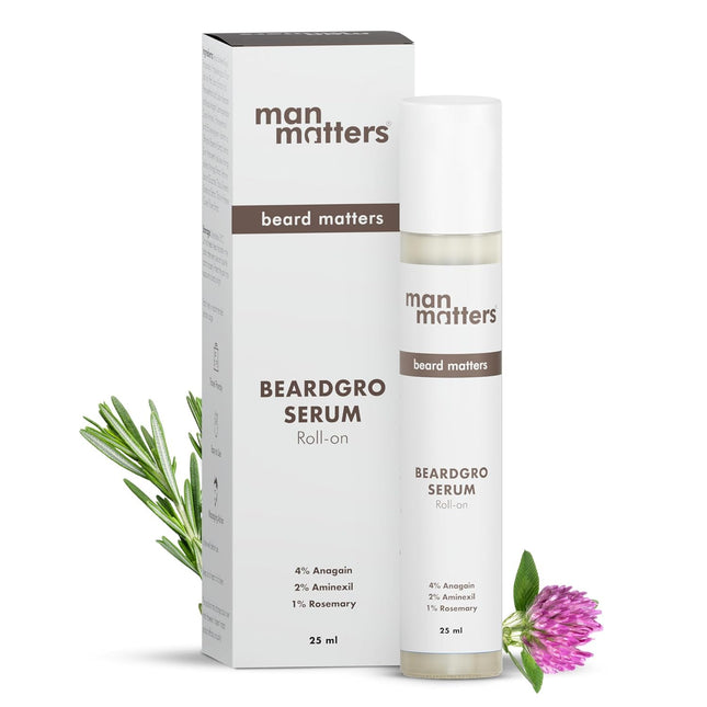 Man Matters BeardGro Serum Roll On 25ml | 4% Anagain, 2% Aminexil & 1% Rosemary