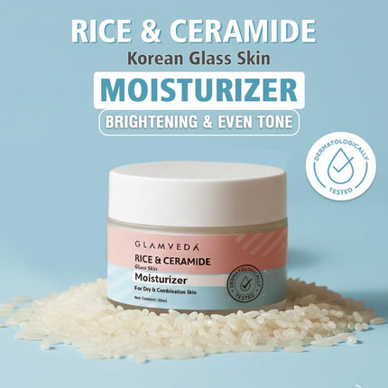Glamveda Rice & Ceramide Face Moisturizer Cream -50ml