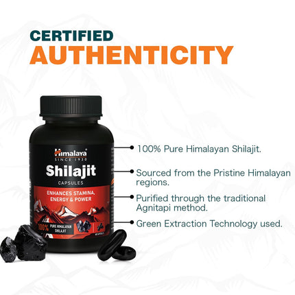 Himalaya Shilajit | 100% Pure Shilajit I 60 Capsules