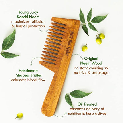 Nat Habit Kacchi Neem Wooden Comb