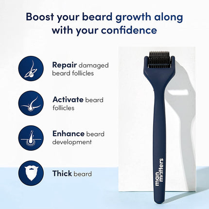 Man Matters Advance Derma Roller with Disinfectant| 540 Micro 0.5mm Titanium Alloy Needles