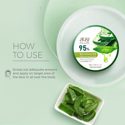 The Face Shop Non-Sticky Transparent 3 in 1 Aloe Fresh Soothing gel-300ml