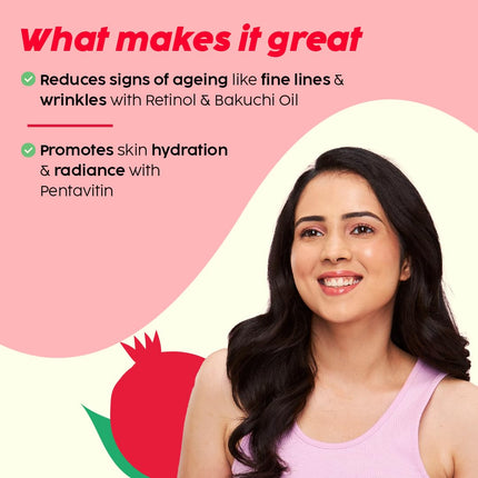 PLIX - THE PLANT FIX Pomegranate 1% Retinol & 1% Bakuchi Oil Anti Ageing Night Cream -50g