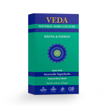 Veda Natural Hair Colours | Ayurvedic Hair Dye Kit Henna Powder 250gms
