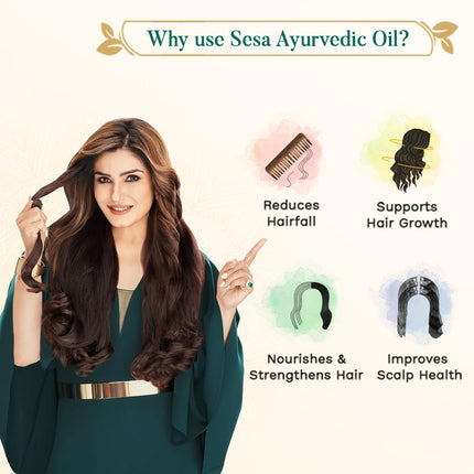 SESA Ayurvedic Hair Oil 200Ml + Anti Hairfall Shampoo 500Ml