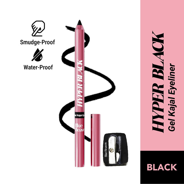 Blue Heaven Hyper Black Gel Kajal Eyeliner Enriched with Vitamin E & Almond Oil-1.5g