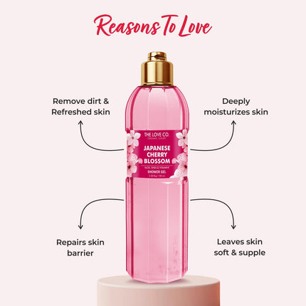 THE LOVE CO Japanese Cherry Blossom Shower Gel | Aloe & Vitamin E-100ml