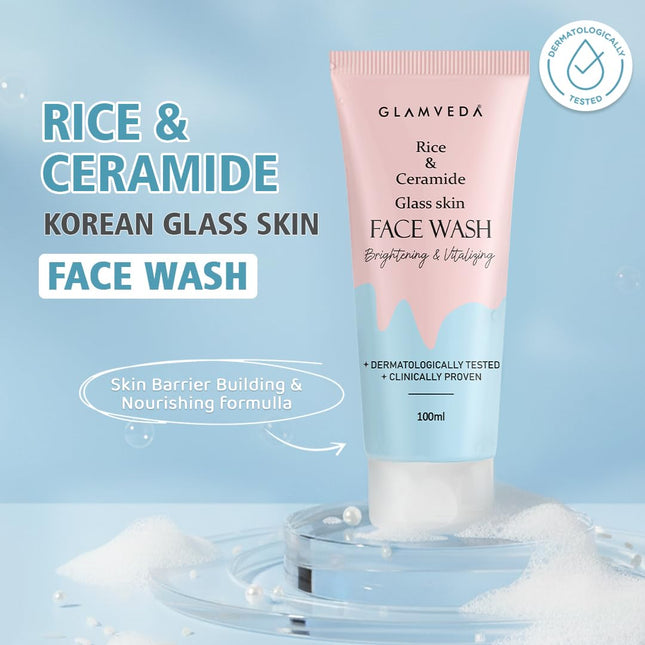 Glamveda Korean Glass Skin Rice Water Facewash-100ml