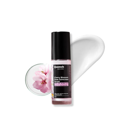 Quench Glow Fluid Sunscreen SPF 50 PA++++ with 2% Niacinamide & Cherry Blossom-30ML