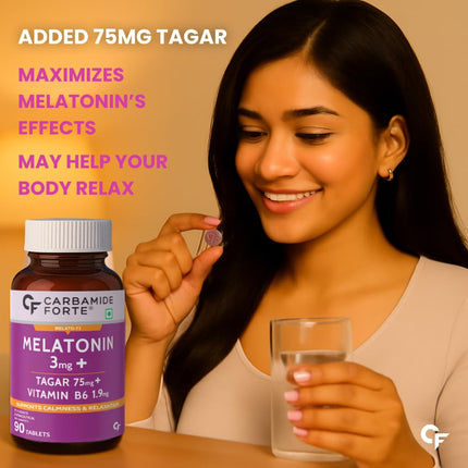 Carbamide Forte Melatonin 3mg with Tagara 75mg - 90 Tablets