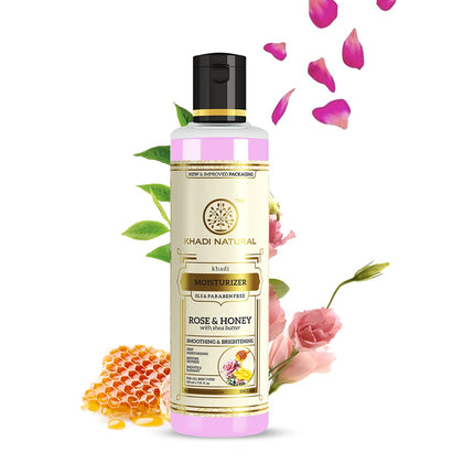 Khadi Natural Moisturising Lotion, Rose and Honey-210ml