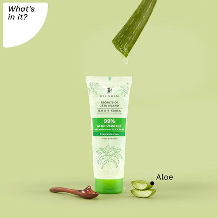 PILGRIM Korean 99% Pure Aloe Vera Gel with Vitamin E & Vitamin B5- 200ml