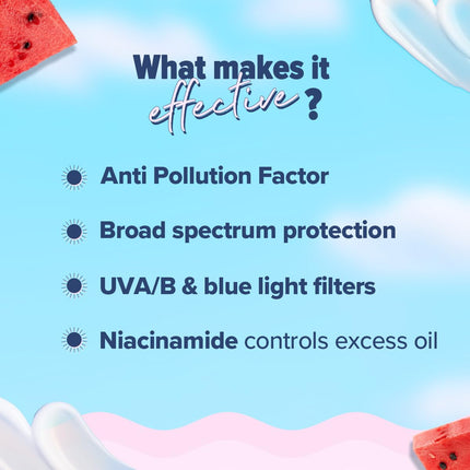 Aqualogica Radiance+ Dewy Sunscreen with Watermelon & Niacinamide with SPF 50 & PA++++ - 50g