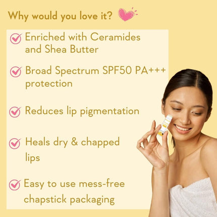 WishCare Ceramide Lip Balm with SPF 50 PA+++ 5g