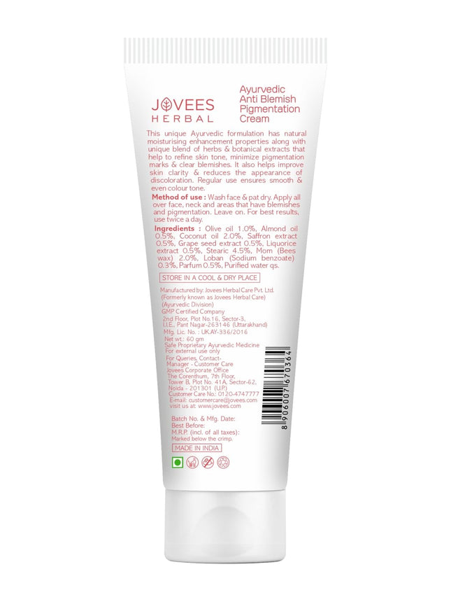 Jovees Herbal Anti-Blemish Pigmentation Cream with Saffron-60g