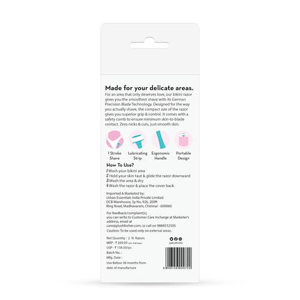 Plush Reusable Bikini Razor for Women (2 Pcs)
