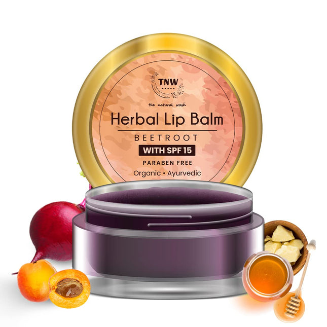 TNW-THE NATURAL WASH Herbal Beetroot Lip Balm with Cocoa Butter, Shea Butter & Essential Oils-5gm