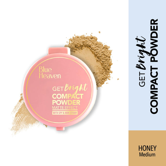 Blue Heaven Get Bright Compact Powder for Women With SPF Sun Protection-16g