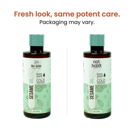 Nat Habit Cold Pressed 100% Pure Sesame (Til) Oil Skin 200ml
