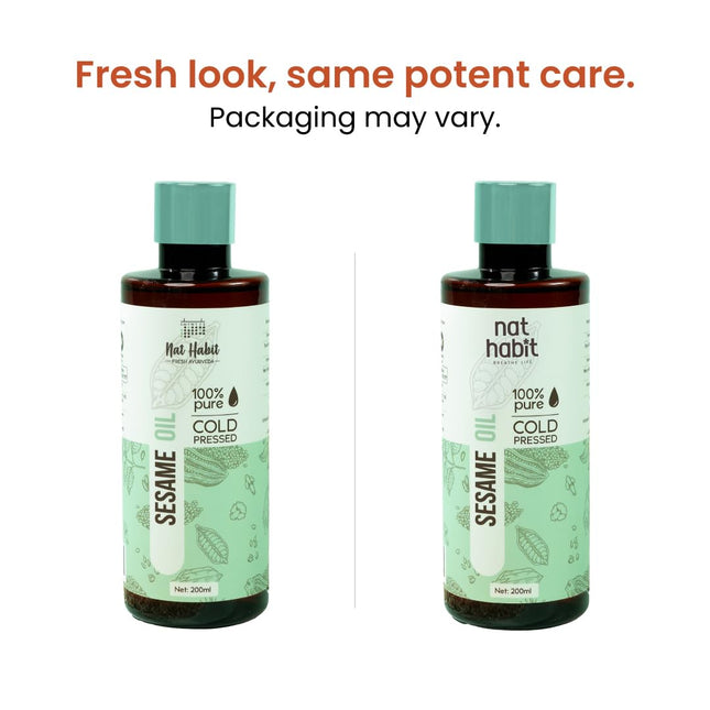 Nat Habit Cold Pressed 100% Pure Sesame (Til) Oil Skin 200ml