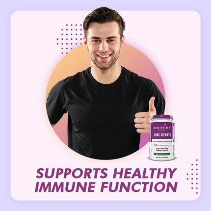 Healthy Hey Nutrition Zinc Citrate - 120 Veg Capsules
