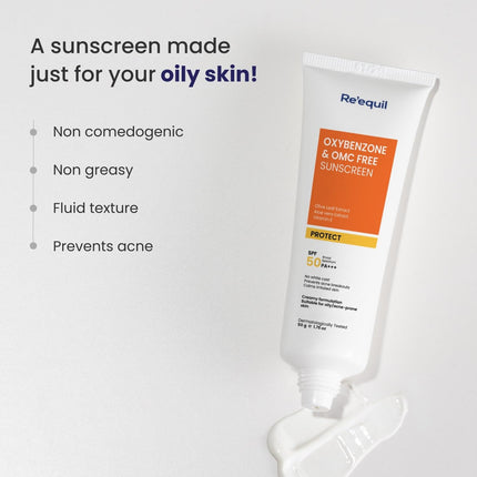 RE' EQUIL Oxybenzone and OMC Free Sunscreen SPF 50 PA+++ | 50g