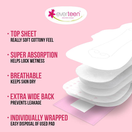 Everteen XXL Sanitary Napkin Pads with Cottony-Soft XX-Large, 320mm