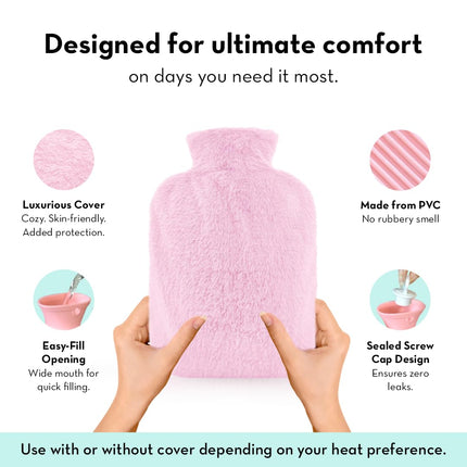 Plush Cuddle Buddy Hot Water Bag  1000 ml | Removable & Washable Fur Cover