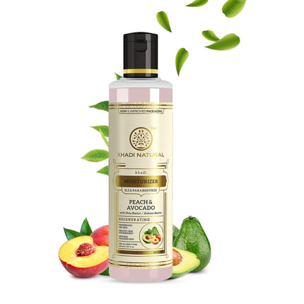 KHADI NATURAL Peach and Avocado Herbal Moisturizer With Shea/Kokum Butter | Moisturizer - 210ml