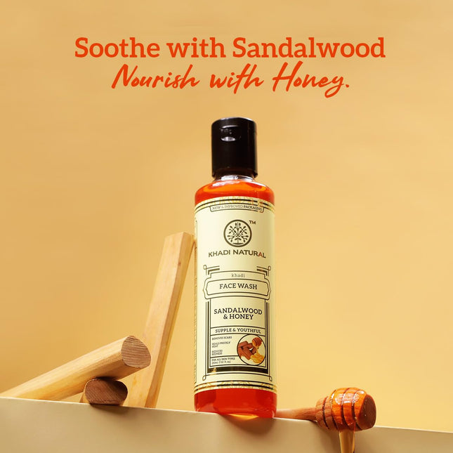 Khadi Natural Sandalwood & Honey Face Wash-210ml