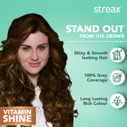Streax Permanent Hair Colour, Grey coverage, Infused with Argan and Walnut Oil-120ml