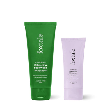 Foxtale Refreshing Face Wash 100ml + Foxtale Nourishing Moisturizer 50ml