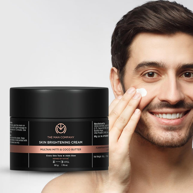 The Man Company Skin Cream with Multani Mitti, Coco Butter, Hyaluronic Acid  - 50gm