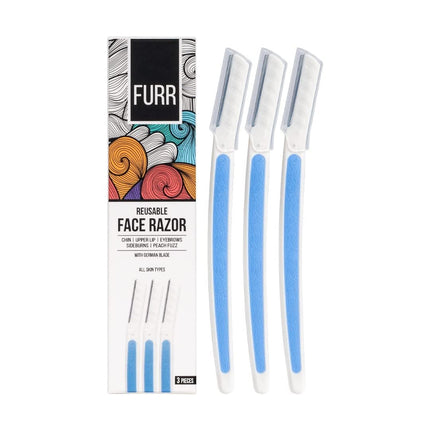 FURR Reusable Face Razor For Women Facial Hair With German Blade- Pack of 3