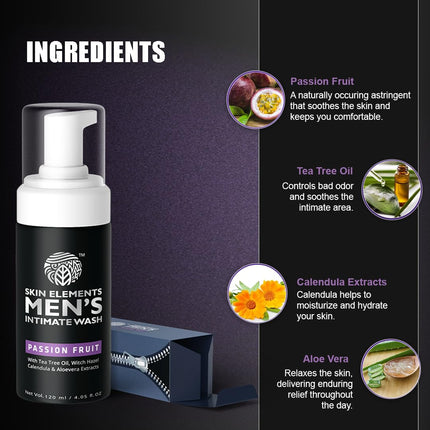 Skin Elements Men's Intimate Wash with Passion Fruit-120ML