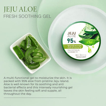The Face Shop Non-Sticky Transparent 3 in 1 Aloe Fresh Soothing gel-300ml