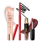 FACES CANADA Super Easy Glam Combo - Strobe Cream - Rose Gold (18 ml) + Magneteyes Kajal - Black (0.35 gm) + Comfy Matte Wow Liquid Lipstick - Cocoa Crush 07 (3.8 ml)