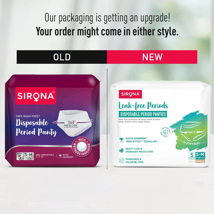 Sirona Disposable Period Panty for Girls & Women |S-M | Pack of 5