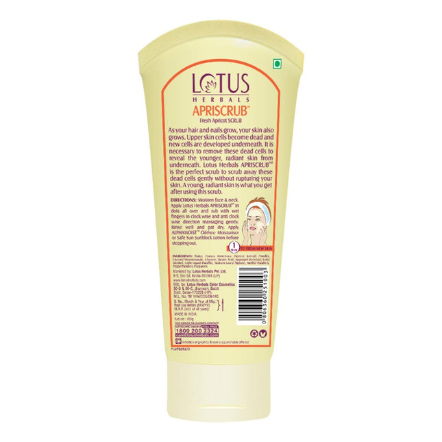 Lotus Herbals Apriscrub Fresh Apricot Scrub For All Skin Types | 180G