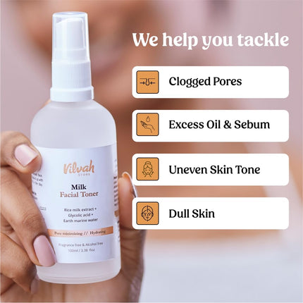 Vilvah Store Milk Face Toner 100ml (Pack of 1)
