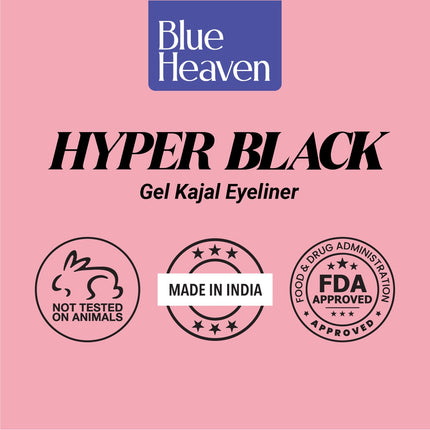 Blue Heaven Hyper Black Gel Kajal Eyeliner Enriched with Vitamin E & Almond Oil-1.5g