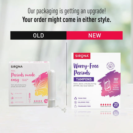 Sirona FDA Approved Natural Biodegradable Tampons - 20 Piece