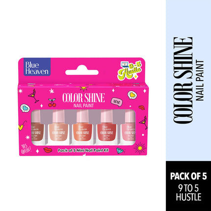 Blue Heaven Color Shine Nail Polish Set for Women | Pack of 5