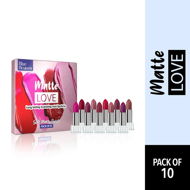 Blue Heaven Matte Love Mini Lipsticks Pack of 10